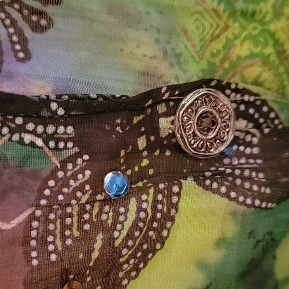 Units Tie Dyed Blouse Size Medium Purple, Blue and Green - Picture 7 of 9